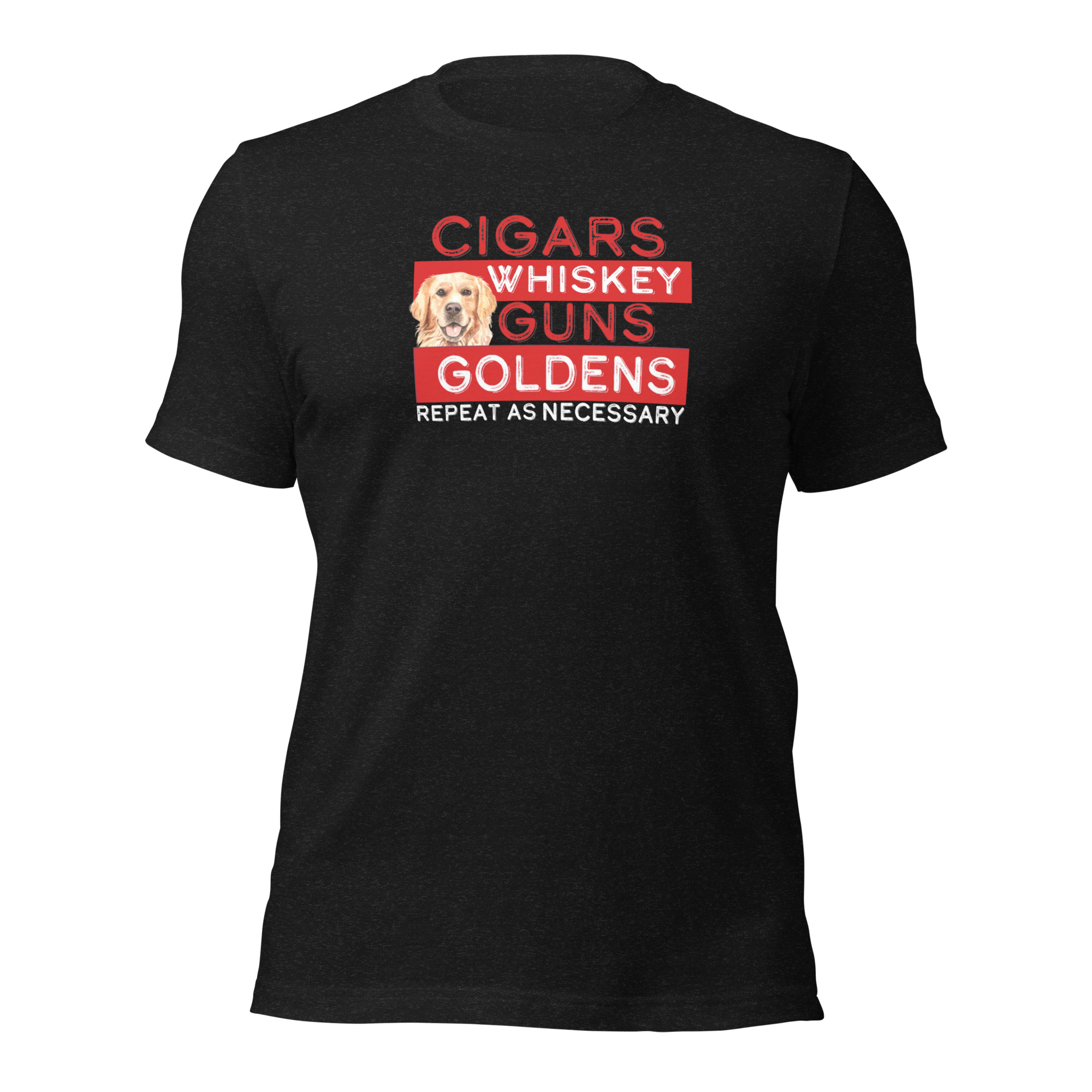 Cigars, Whiskey, Guns, & Goldens t-shirt - Image 2