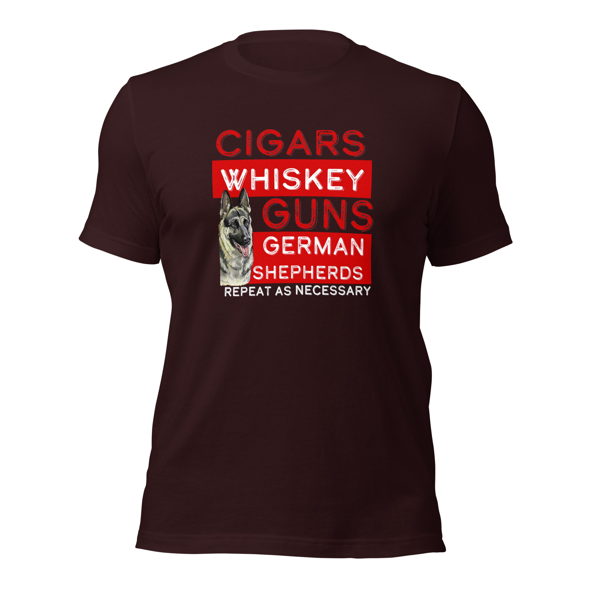 Cigars, Whiskey, Guns, & German Shepherds Unisex t-shirt - Image 3
